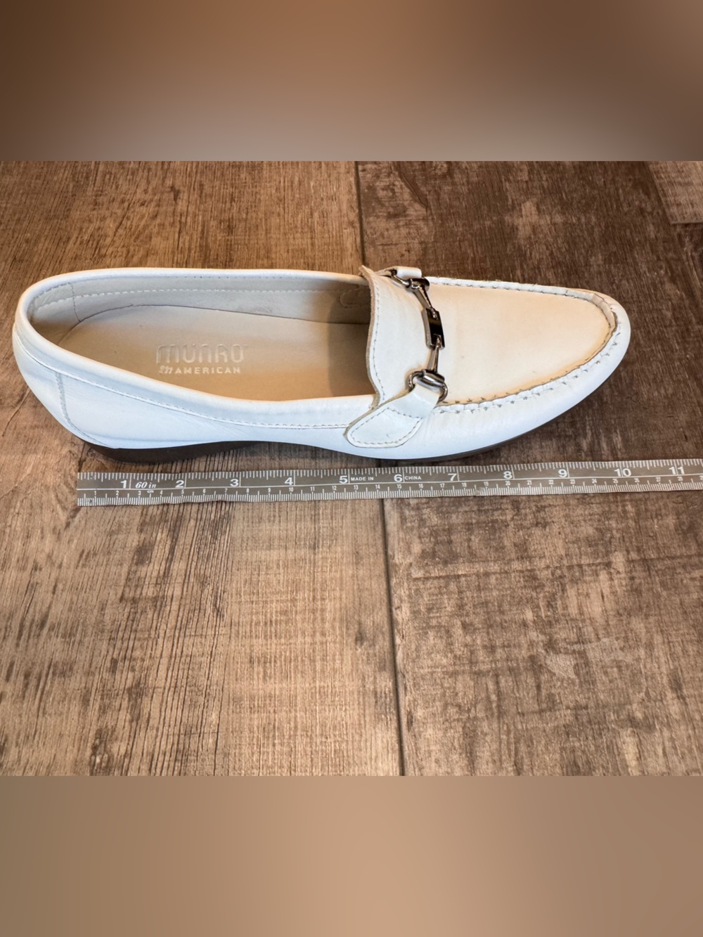 Munro White Leather Bit-Detail Loafers - Picture 10 of 12